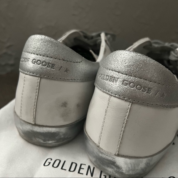 Golden Goose super-star sneakers in white & silver - Picture 6 of 7